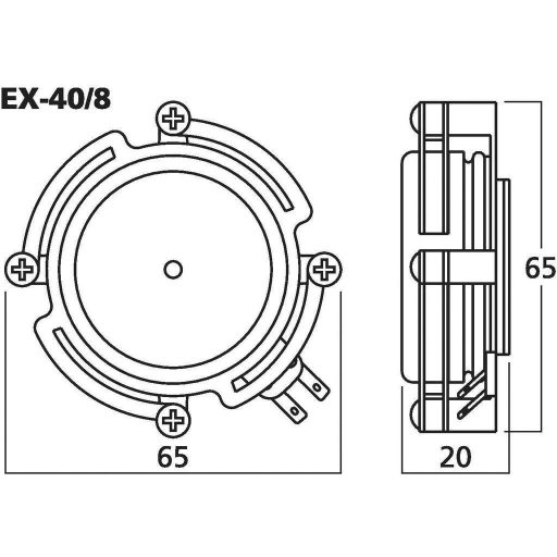 Monacor EX-40/8 Exciter hangszóró 40 W 8 Ω Fémes , Fekete 1 db