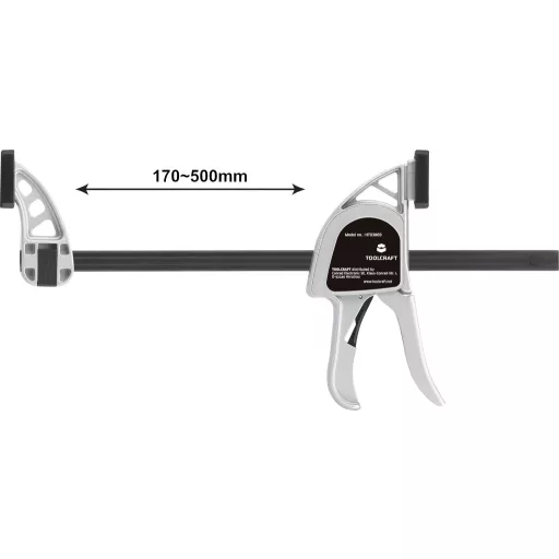 Egykezes szorító, alumínium, 300 x 85 mm 3000 N max. 500 mm, Toolcraft 1595615