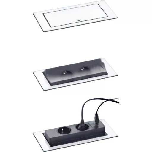 EVOline 1592.7100.2000 Beépíthető elosztó 2 részes Fehér (matt), Üveg Védőérintkezős 1 db