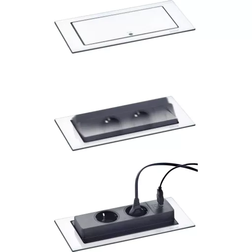 EVOline 1592.7100.2200 Beépíthető elosztó Üveg matt Védőérintkezős 1 db