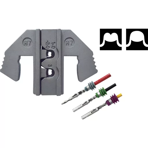 TOOLCRAFT PLE-0H7 Krimpelő betétek Krimpelő betét, Delphi Weather Pack H7 dugóhoz, AWG 16-14/12, 1,0-2,0/3,0 mm² Alkalmas márka: TOOLCRAFT PZ-500
