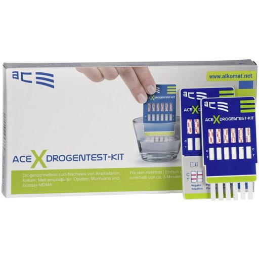 ACE Kit X 100338 Drogteszt készlet Vizeletvizsgálat, Kenet Ellenőrizhető drogok=Amfetamin, MDMA, Metamfetamin, Ópiátok
