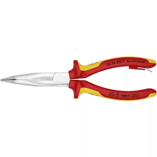 Knipex 26 26 200 T Lapos kerek csőrű fogó 40°-ban hajlított Króm-vanádium acél 200 mm