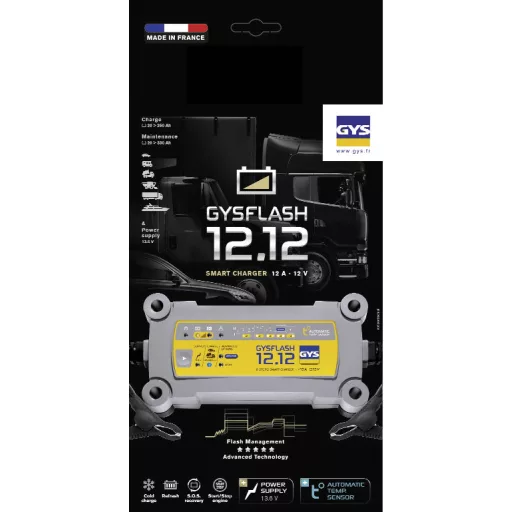 GYS GYSFLASH 12.12 029392 Automatikus töltő 12 V 12 A