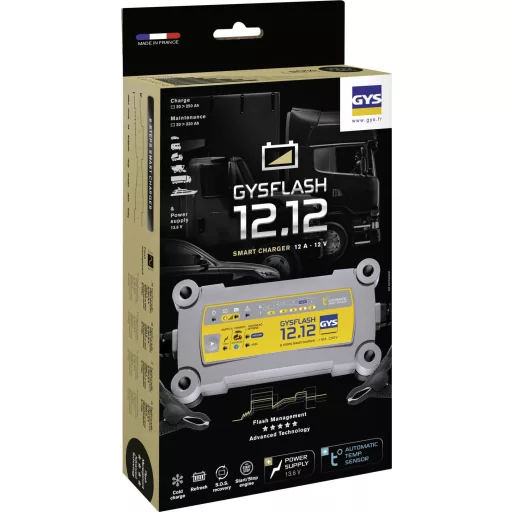 GYS GYSFLASH 12.12 029392 Automatikus töltő 12 V 12 A