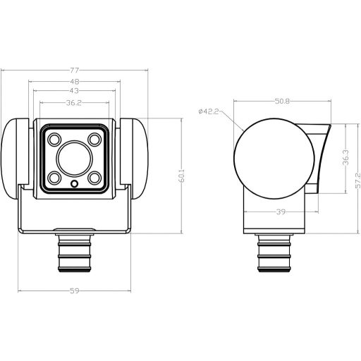 Dometic Group PerfectView CAM 45 NAV Vezetékes tolatókamera Tükör funkció, Kiegészítő infra fény, Beépített fűtés Ezüst