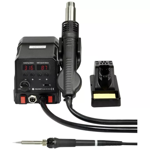 Digitális forrólevegős kiforrasztó- és forrasztóállomás 360 W 50 -480 °C Toolcraft TO-4861965