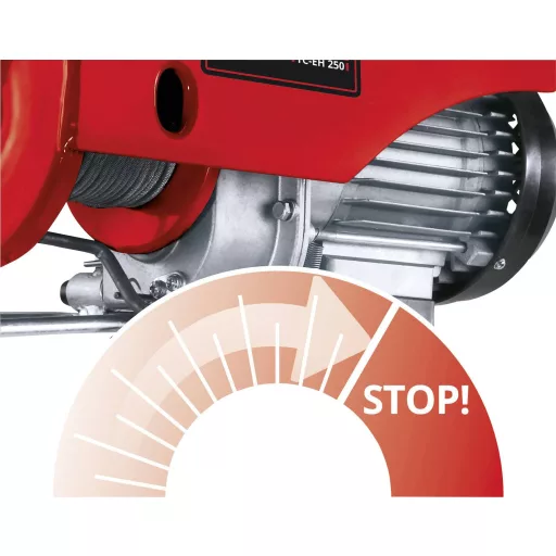 Einhell 2255130 Elektromos csörlő Teherbírás (vezetőgörgővel) 250 kg Teherbírás (vezetőgörgő nélkül) 125 kg