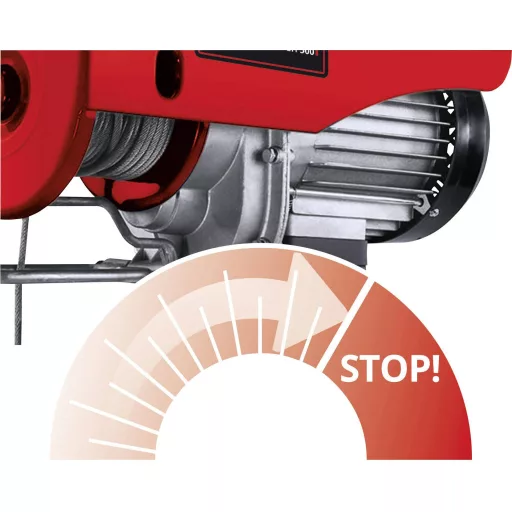 Einhell 2255140 Elektromos csörlő Teherbírás (vezetőgörgővel) 500 kg Teherbírás (vezetőgörgő nélkül) 250 kg