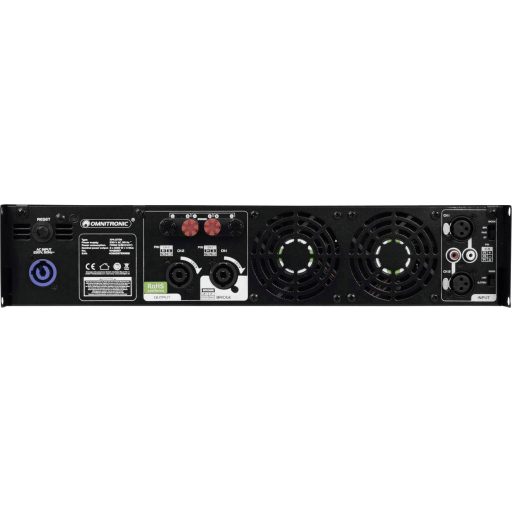 Omnitronic XPA-2700 Nagy teljesítményű erősítő RMS teljesítmény kimeneti csatornánként 4 Ohm-nál: 1350 W