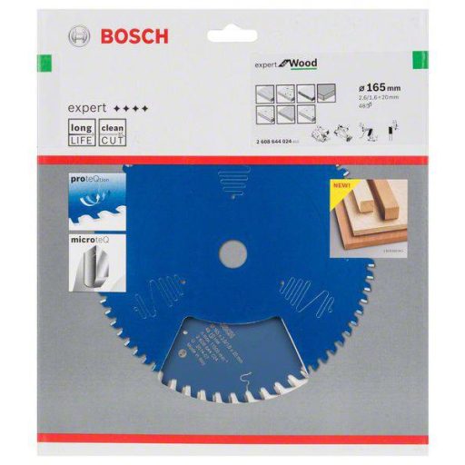 Bosch Accessories Expert for Wood 2608644024 Körfűrészlap 165 x 20 x 1.6 mm Fogak száma (collonként): 48 1 db