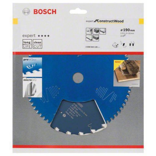 Bosch Accessories Expert for Construct Wood 2608644139 Körfűrészlap 190 x 30 x 1.3 mm Fogak száma (collonként): 24 1 db