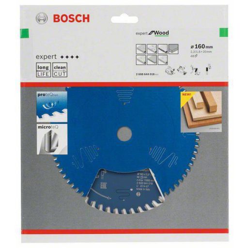 Bosch Accessories Expert for Wood 2608644018 Körfűrészlap 160 x 20 x 1.6 mm Fogak száma (collonként): 48 1 db