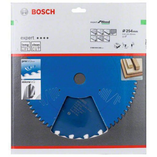 Bosch Accessories Expert for Wood 2608644340 Körfűrészlap 254 x 30 x 1.8 mm Fogak száma (collonként): 22 1 db