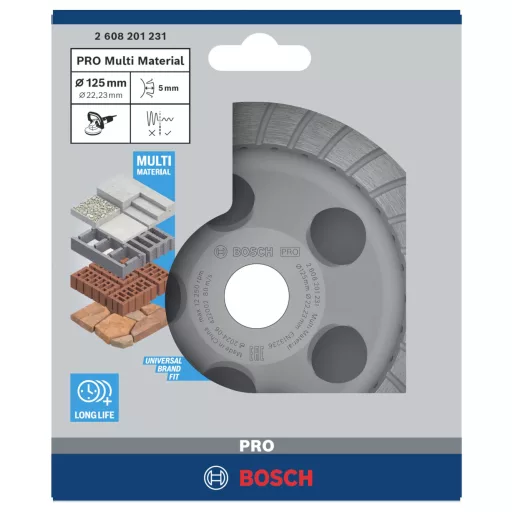 Bosch Accessories 2608201231 Gyémánt edény Legjobb az univerzális turbóhoz, 125 x 22,23 x 5 mm, sárga Best for Universal 125 mm 1 db