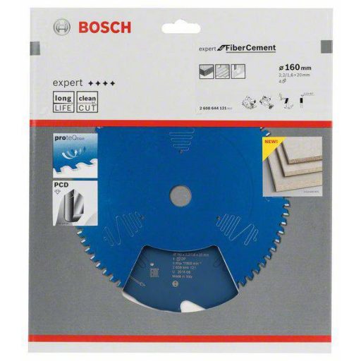 Bosch Accessories Expert for Fiber Cement 2608644121 Körfűrészlap 160 x 20 x 1.6 mm Fogak száma (collonként): 4 1 db