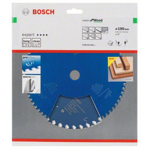 Bosch Accessories Expert for Wood 2608644048 Körfűrészlap 190 x 30 x 1.6 mm Fogak száma (collonként): 40 1 db
