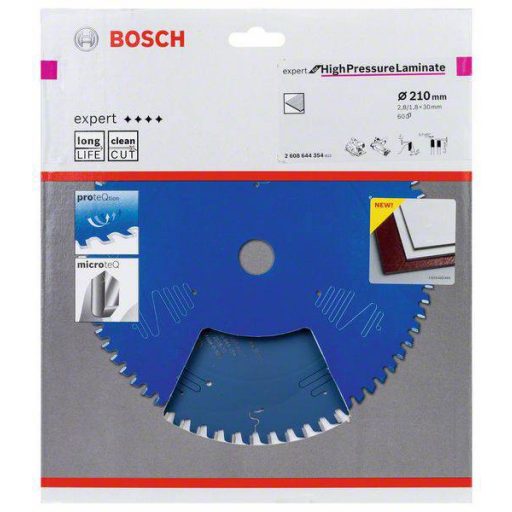 Bosch Accessories Expert for High-Pressure Laminate 2608644354 Körfűrészlap 210 x 30 x 1.8 mm Fogak száma (collonként): 60 1 db