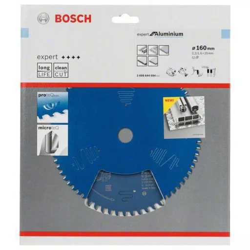 Bosch Accessories Expert for Aluminium 2608644094 Körfűrészlap 160 x 20 x 1.6 mm Fogak száma (collonként): 52 1 db
