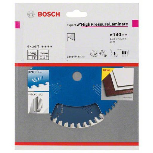 Bosch Accessories Expert for High Pressure Laminate 2608644131 Körfűrészlap 140 x 20 x 1.3 mm Fogak száma (collonként): 42 1 db