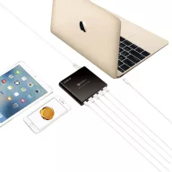   LVSUN LS-Q5U-PD USB-s töltőállomás 80 W 4 x USB-A, 1x USB-C® Power Delivery, QC 3.0 Fekete Beltér USB Power Delivery (USB-PD)