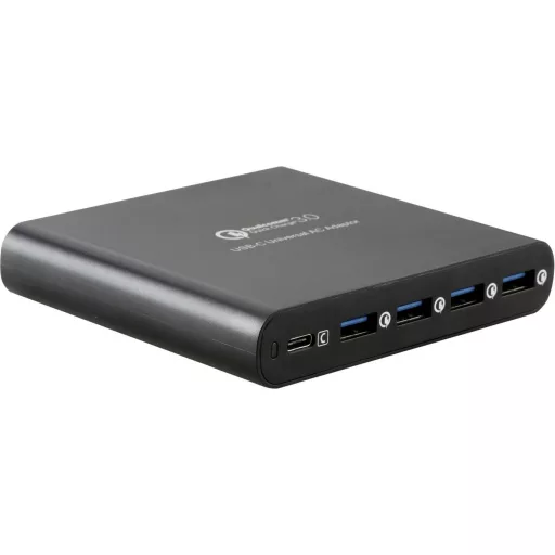 LVSUN LS-Q5U-PD USB-s töltőállomás 80 W 4 x USB-A, 1x USB-C® Power Delivery, QC 3.0 Fekete Beltér USB Power Delivery (USB-PD)