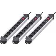   Renkforce 614A-CMB-SX3 Túlfeszültség ellen védő elosztó 6 részes Fekete Védőérintkezős 3 db