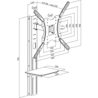   LogiLink BP0048 TV fali tartó Kombinált tartó 81,3 cm (32) - 139,7 cm (55) Dönthető, Csuklóval mozgatható