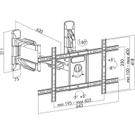   LogiLink BP0047 TV sarok tartó 94,0 cm (37) - 177,8 cm (70) Forgatható, Dönthető, Csuklóval mozgatható Sarokba szerelhető