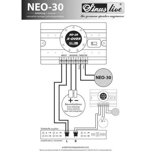Sinuslive Neo-30 Autó magassugárzó 200 W