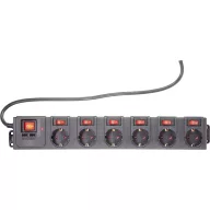   6 részes túlfeszültségvédő elosztó USB-vel, fekete, Renkforce 615C-CMB-SUSB