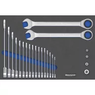   Matador Schraubwerkzeuge 81642183 Racsnis gyűrűs csavarkulcs készlet 19 részes Kulcsszélesség (metrikus) 6 - 27 mm