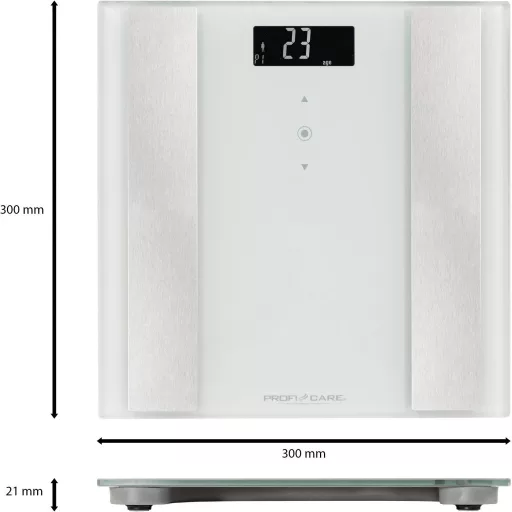 Profi-Care PC-PW 3007 FA Testzsíranalizáló mérleg digitális Mérési tartomány (max.)=180 kg Fehér