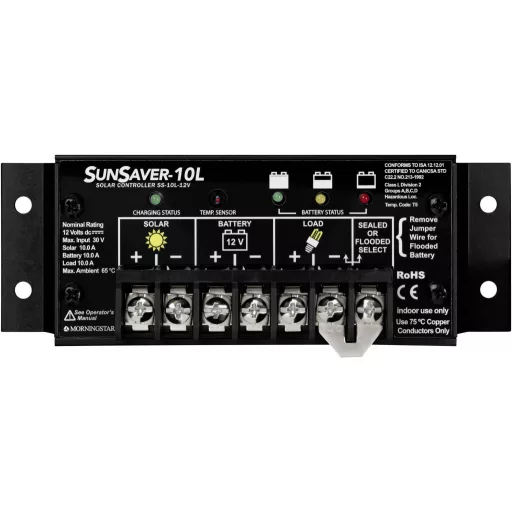 Morningstar SunSaver SS-10L 24V Napelem töltésszabályozó PWM 24 V 65 A