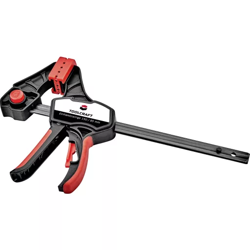 Egykezes szorítók, 150 x 85 mm, 2 részes készlet TOOLCRAFT 1544398-2 Szorítási szélesség (max.):150 mm Visszavonás:85 mm