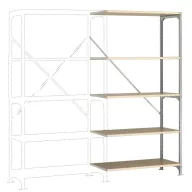   Manuflex RB2125 Polc ráépíthető modul 100 kg (Sz x Ma x Mé) 97 x 2 x 50 cm Acél Cinkezett Ónozott Fa padló