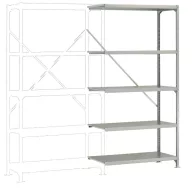   Manuflex RM2301 Polc ráépíthető modul 200 kg (Sz x Ma x Mé) 97 x 2 x 50 cm Acél Cinkezett Ónozott Fém padló