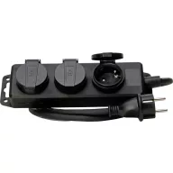   Kopp 223003044 Hálózati elosztó 3 részes Fekete Védőérintkezős 1 db