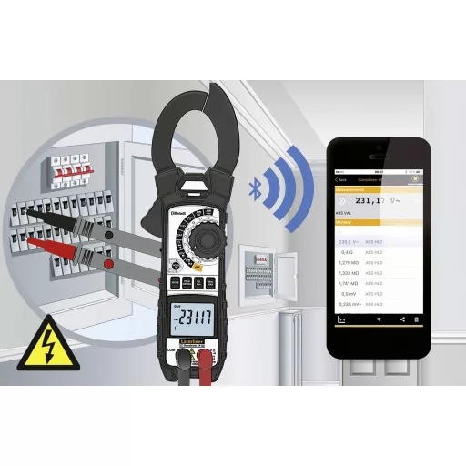 Laserliner ClampMeter XP (BT) Lakatfogó digitális CAT III 1000 V, CAT IV 600 V Kijelző (digitek): 50000