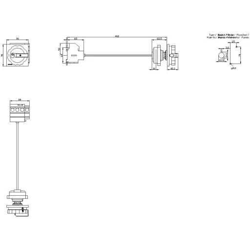 Megszakítók Piros, Sárga 4 pólusú 35 mm² 63 A 690 V/AC Siemens 3LD25451TL53