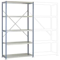   Manuflex RP1019.5007 Polc alapmodul 100 kg (Sz x Ma x Mé) 97 x 2 x 50 cm Acél Porbevonatos Briliáns kék Fém padló