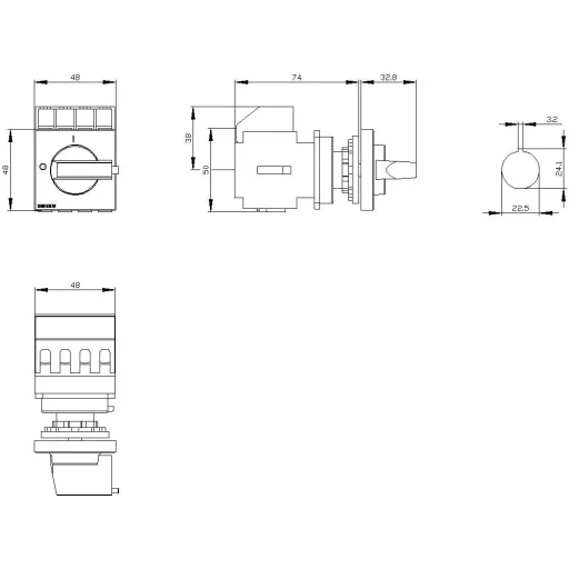 Megszakítók Piros, Sárga 3 pólusú 6 mm² 16 A 690 V/AC Siemens 3LD20500TK13