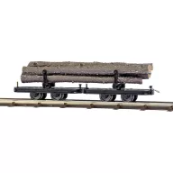 Busch Feldbahn 12224 H0f forgóvázas hosszú fa autó