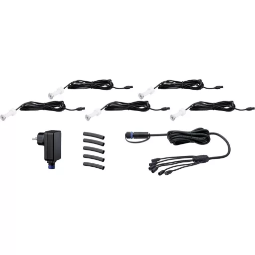 Paulmann MicroPen II 93695 Világításrendszer, Plug & Shine LED kültéri beépíthető lámpa (alapkészlet) 5 részes készlet LED 1.1 W Melegfehér Ezüst