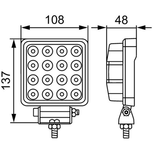 Hella Valuefit Munkafényszóró 12 V, 24 V S2500 LED 1GA 357 106-022 Nagyfelületű terepvilágítás (Sz x Ma x Mé) 108 x 137 x 48 mm 2500 lm 6000 K