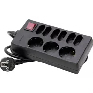   Kopp 129805005 Elosztó kapcsolóval 9 részes Fekete Védőérintkezős 1 db