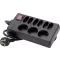 Kopp 129805005 Elosztó kapcsolóval 9 részes Fekete Védőérintkezős 1 db