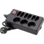 Kopp 129805005 Elosztó kapcsolóval 9 részes Fekete Védőérintkezős 1 db