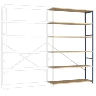   Manuflex RP1443.5021 Polc ráépíthető modul 120 kg (Sz x Ma x Mé) 1.47 x 2.5 x 60 m Acél Porbevonatos Vízkék Fa padló