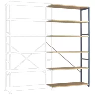   Manuflex RP1429.9006 Polc ráépíthető modul 200 kg (Sz x Ma x Mé) 1.22 x 2.5 x 80 m Acél Porbevonatos Alumínium ezüst Fa padló